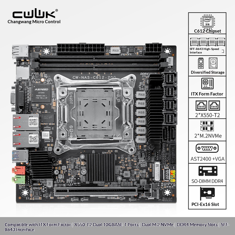 C612 LGA 2011-3 Xeon X99 Mothe – Nas Motherboard 8 Sata Mini Itx Bewertung und Preis